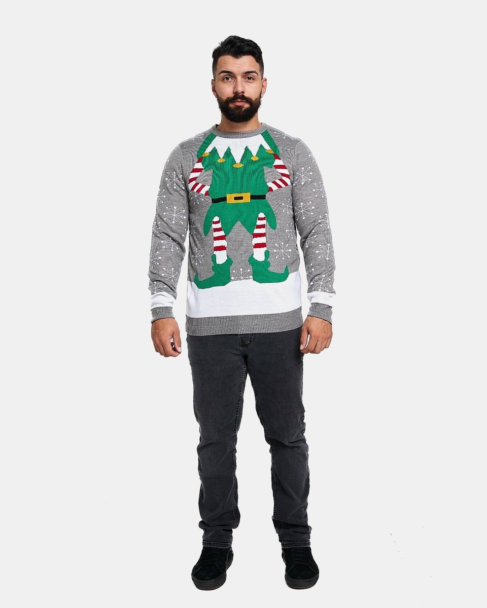 Mid - Grey Mens Novelty Knitted Jumpers