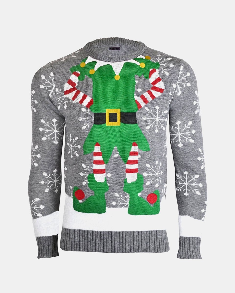 Mid - Grey Mens Novelty Knitted Jumpers