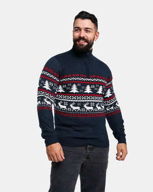 Navy Chunky Knit Christmas Jumper