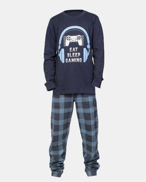 Navy Kids Nightwear Cotton Pajamas