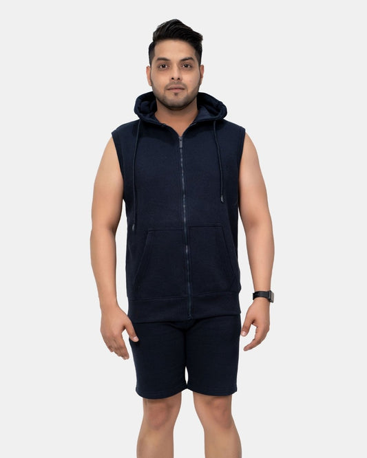 Navy Mens S - Less Short Tracksuit Set
