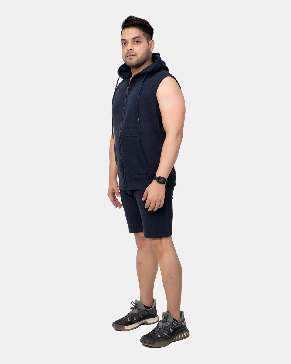 Navy Mens S - Less Short Tracksuit Set