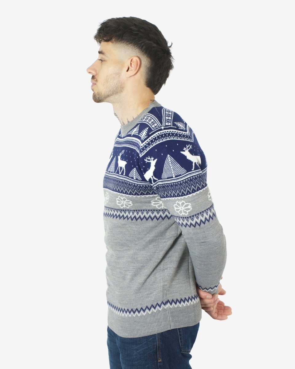 Navy Moose Knitted Men’s Xmas Jumper