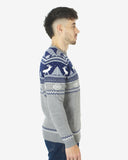 Navy Moose Knitted Men’s Xmas Jumper