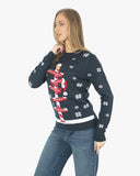 Navy Pub Novelty Womens Xmas Jumper