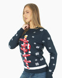 Navy Pub Novelty Womens Xmas Jumper