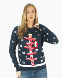 Navy Pub Novelty Womens Xmas Jumper
