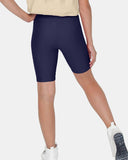 Navy Shiny Nylon Lycra Shorts: