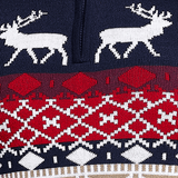 Navy Zip Neck Chunky Knit Christmas Jumper