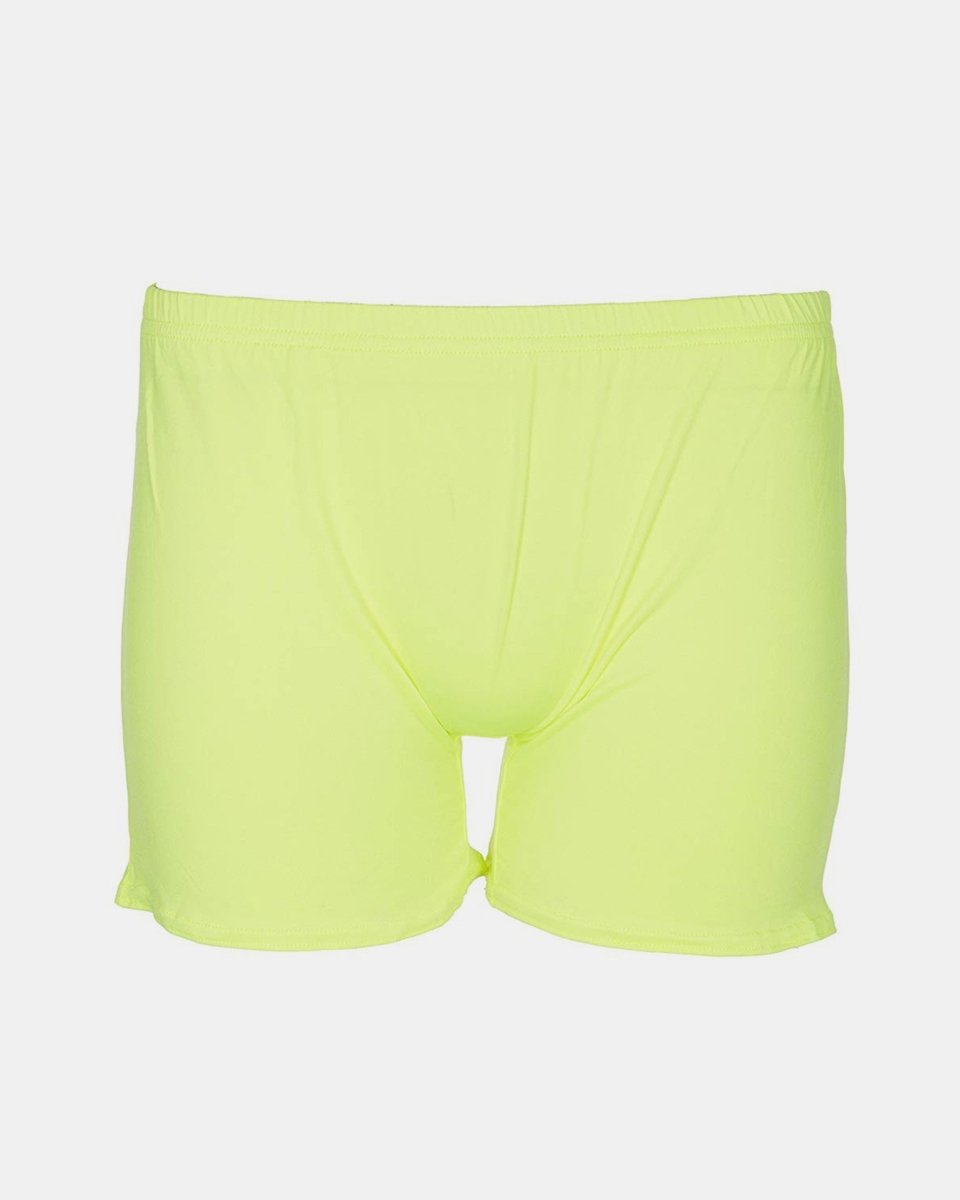 Neon Green Girls Stretch Shiny Shorts: