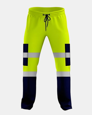 Hi-Vis Workwear Trouser | Neon Green & Navy with Reflective Tape – NOROZE