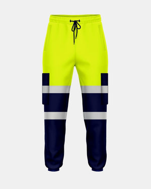 Hi-Vis Workwear Trouser | Neon Green & Navy with Reflective Tape – NOROZE