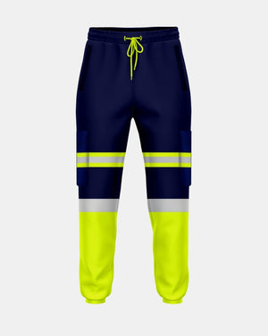 Hi-Vis Workwear Trouser | Neon Green & Navy with Reflective Tape – NOROZE
