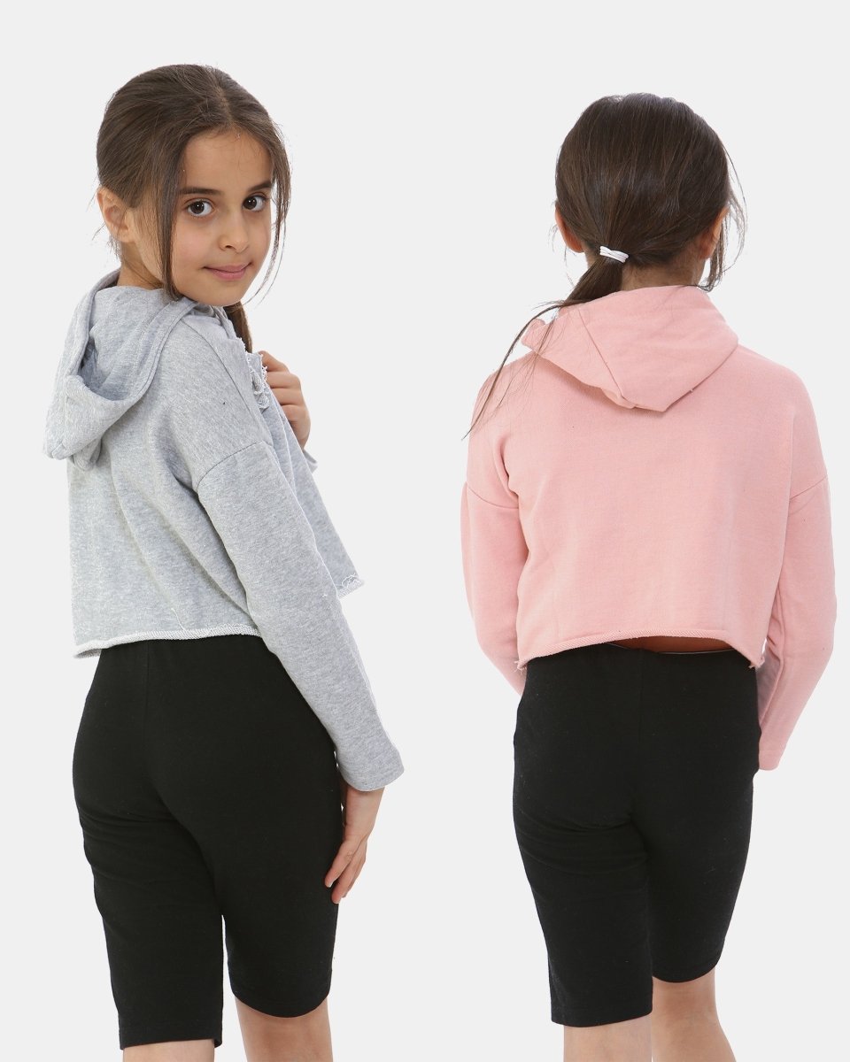 Pack of 2: Grey/S - pink Girl's Hoodie - Noroze