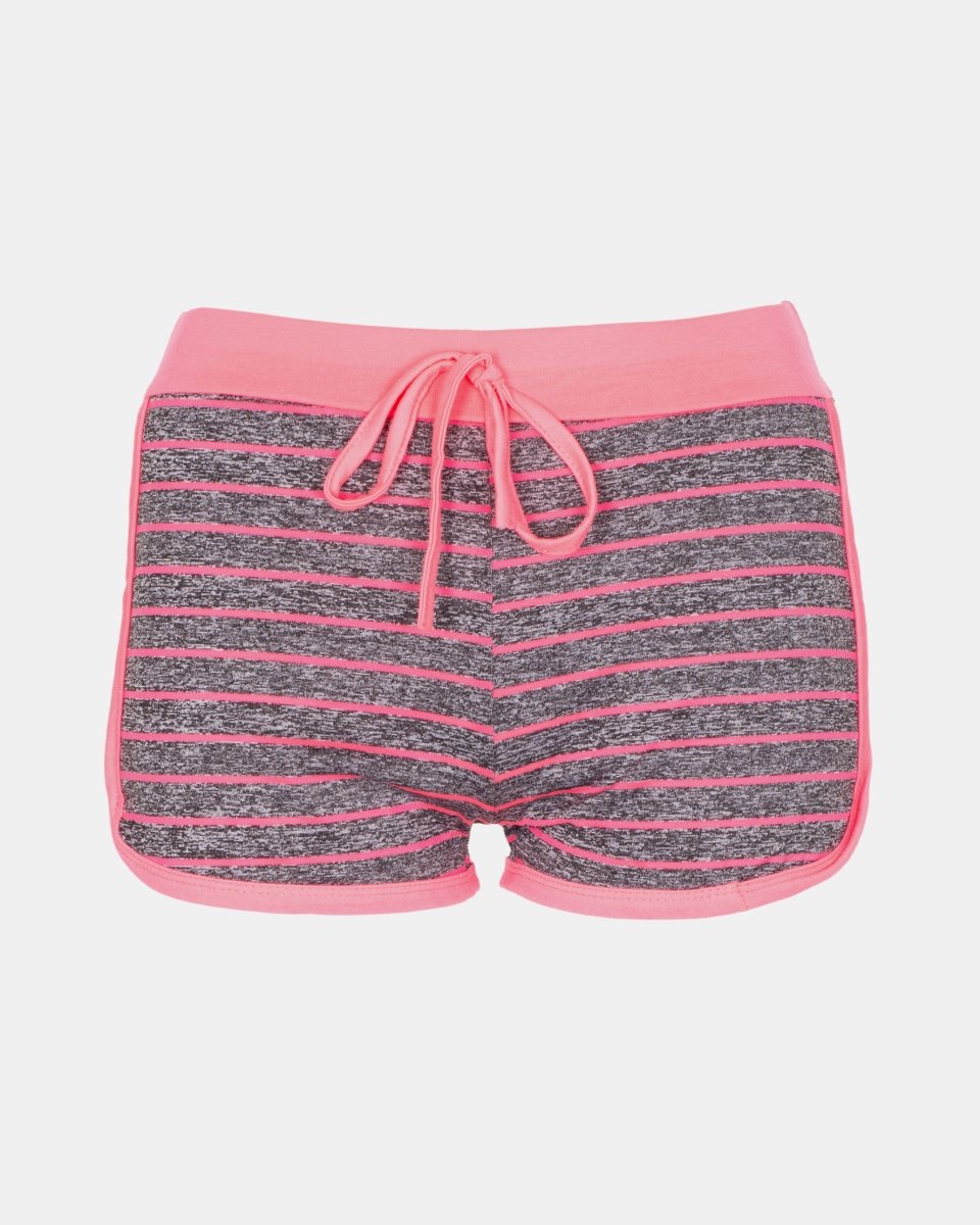 Pink Stripe Gym Fleck Summer Shorts