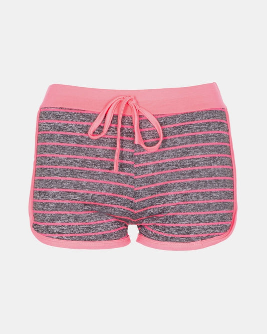 Pink Stripe Gym Fleck Summer Shorts