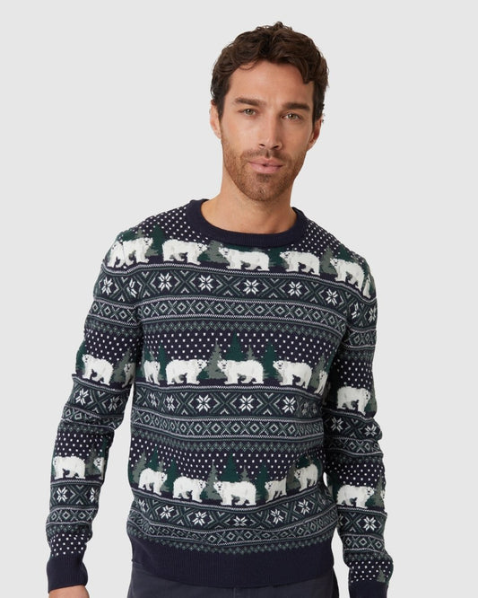 Polar Bear Navy Festive Jumper