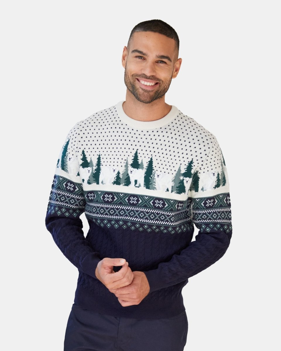 Polar Navy/Grey Festive Jumper
