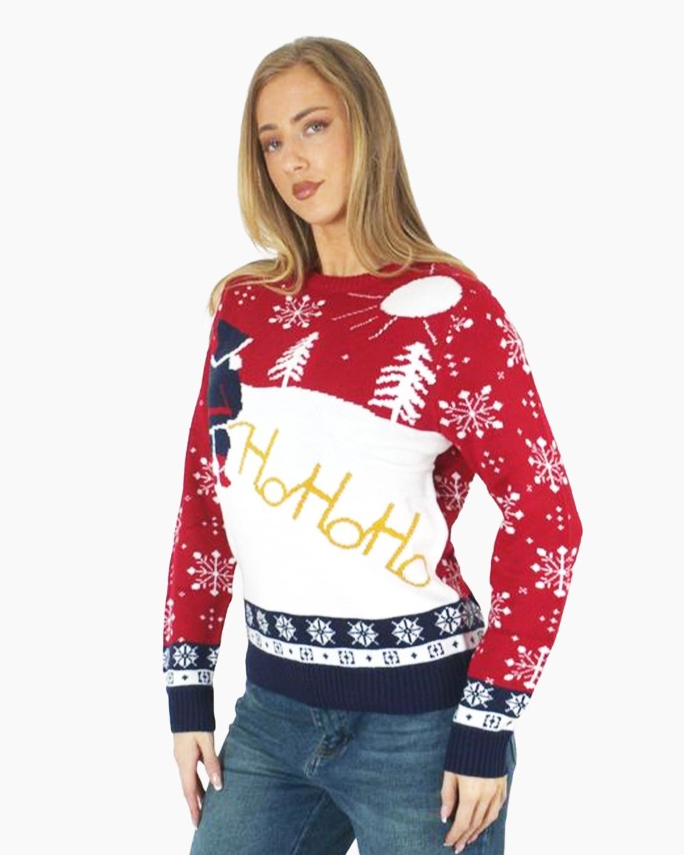 Red HoHo Santa Printed Jumper