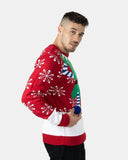 Red Knitted Long Sleeves Sweater