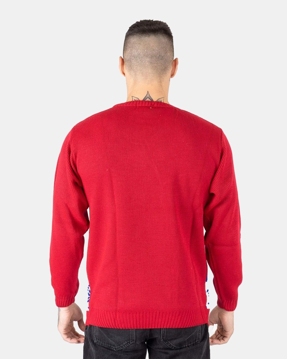 Red Santa Sleigh Retro Christmas Jumper