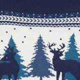 Reindeer Tree Navy Chunky Knit Christmas Jumper