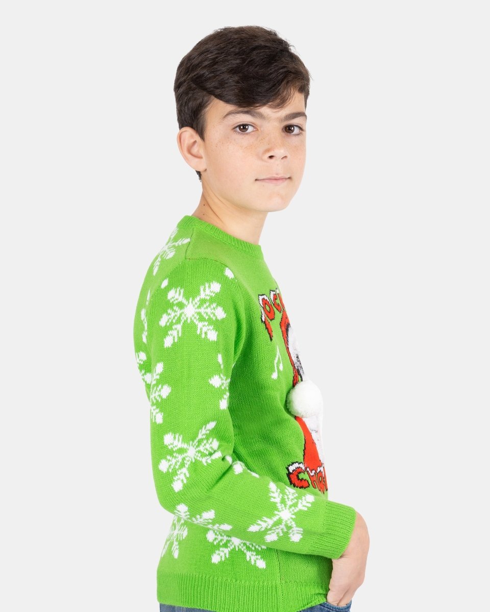 Rocking Green Kids Christmas Jumpers