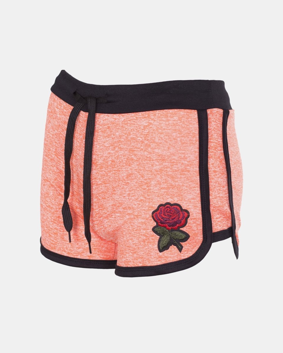 Rose Print - Coral Fleck Summer Kids Short