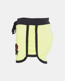 Rose Print - Lime Camouflage Summer Shorts