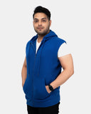 Royal Blue Casual Zip - Up Men's Hoodie