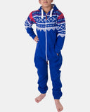 Royal Blue Kids Aztec Hooded Onesie