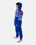 Royal Blue Kids Aztec Hooded Onesie