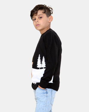 Rudolph Black Kids Christmas Jumpers