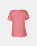 Rust Ripped Holes Rounded Neck T-Shirt