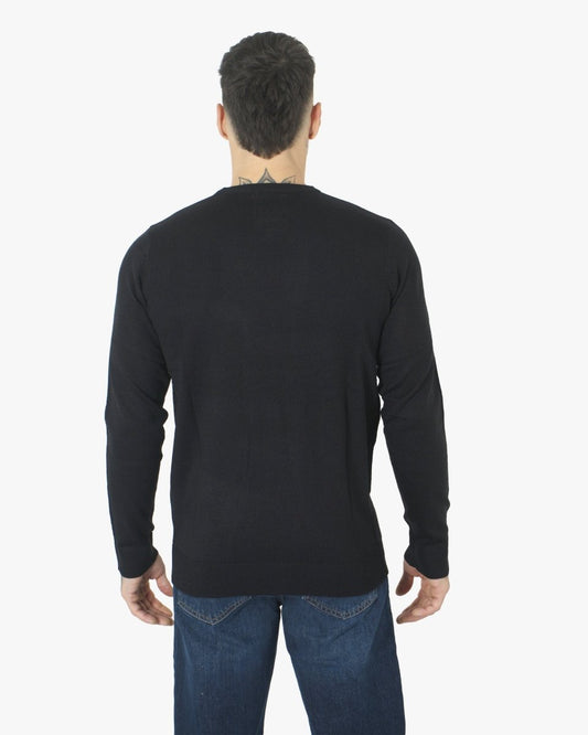 Santa Head Black Festive Jumper