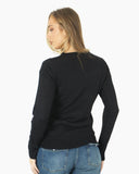 Santa Head Black Festive Womens Jumper