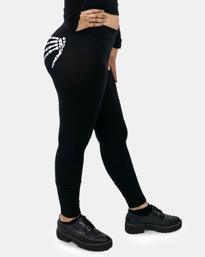 Skeleton Hand Printed Ladies Legging