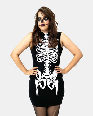 Skeleton Printed Ladies Fancy Costume