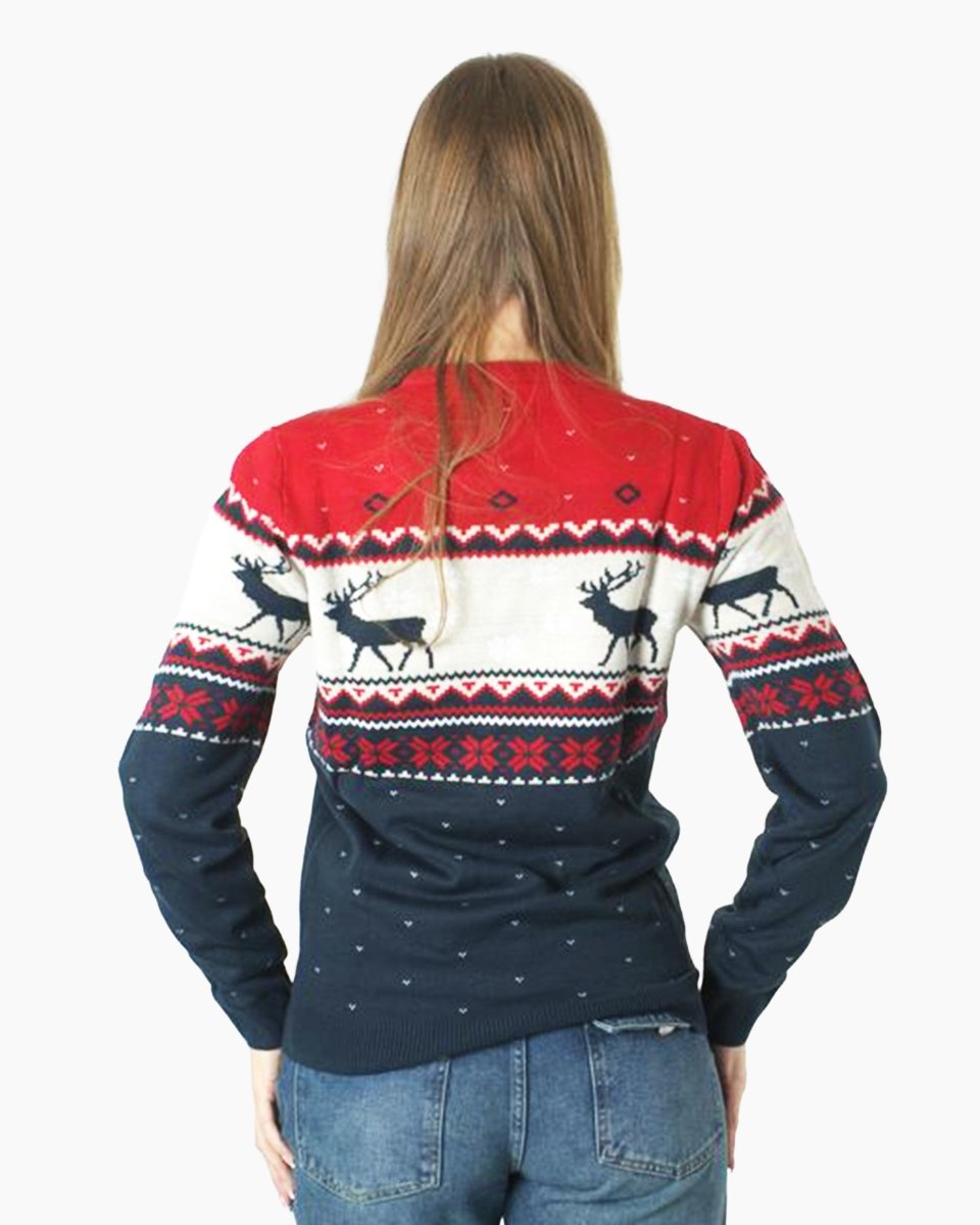 Snowflakes Navy Reindeer Xmas Jumpers