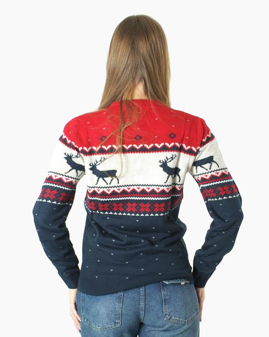 Snowflakes Navy Reindeer Xmas Jumpers