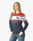 Snowflakes Navy Reindeer Xmas Jumpers
