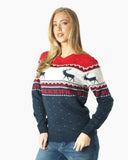 Snowflakes Navy Reindeer Xmas Jumpers