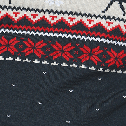 Snowflakes Reindeer Navy Xmas Jumpers