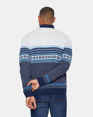Stag Navy Chunky Knit Christmas Jumper