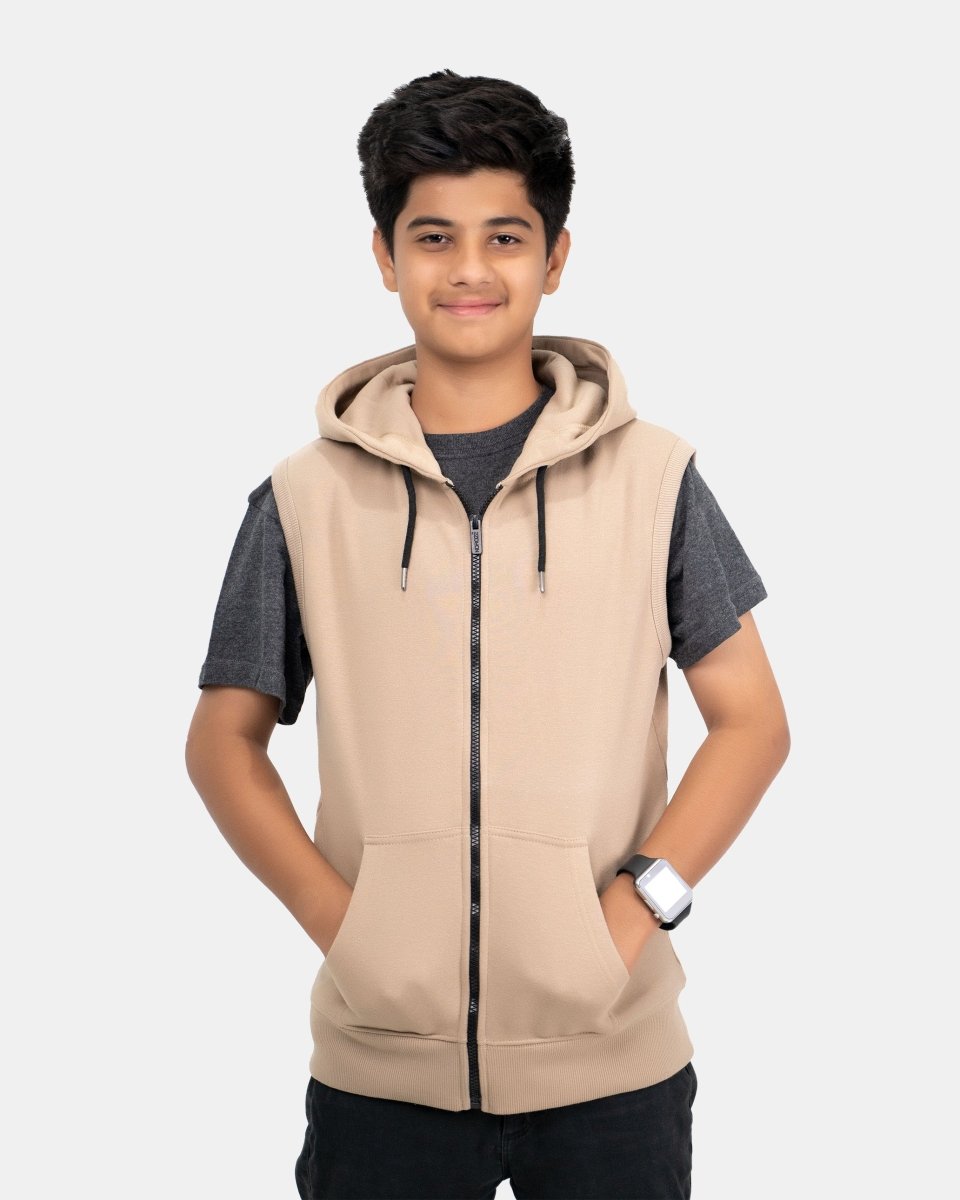 Stone Kid's Sleeveless Casual Hoodie