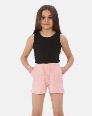 White & Shell Pink Plain Shorts (Pack of 2)