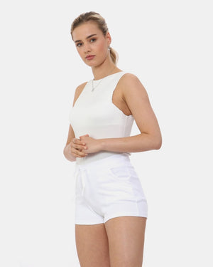 White Womens Cotton Shorts