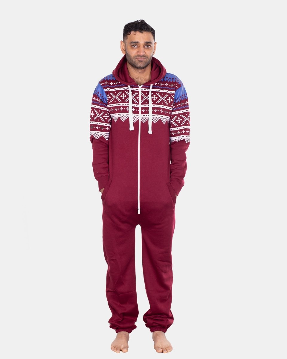 Wine Stylish Aztec Mens Onesie