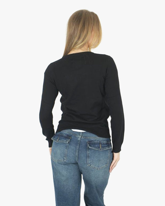 Women Black Bauble Bells Christmas Jumper