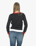 Women Elf Light Plug Black Christmas Jumper